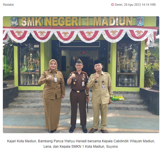 Kejari Kolaborasi dengan Cabdindik Sambangi SMKN 1 Kota Madiun
