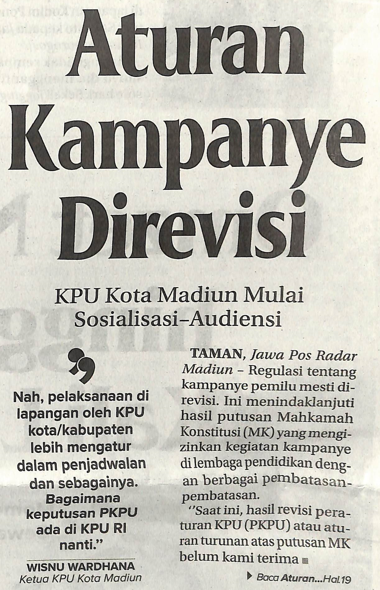 Aturan Kampanye Direvisi, KPU Kota Madiun Mulai Sosialisasi-Audiens