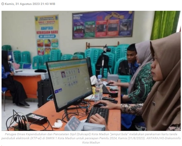 Keliling sekolah, Disdukcapil Kota Madiun "jemput bola" rekam KTP-el