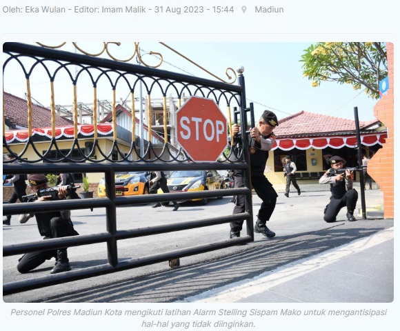 Polres Madiun Kota Gelar Alarm Stelling Pengamanan Mako