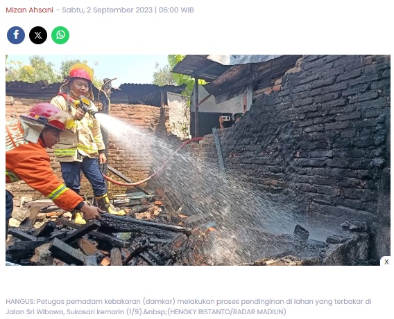 Sehari, Kebakaran Melanda Sukosari dan Demangan