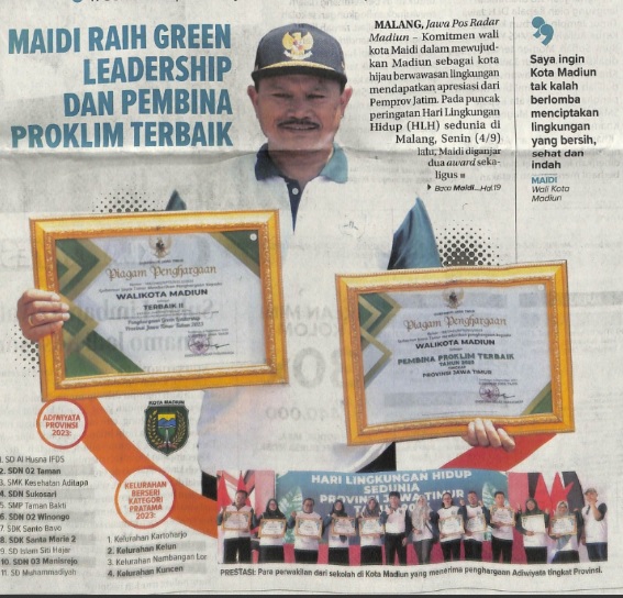 Maidi Raih Green Leadership Dan Pembina Proklim Terbaik
