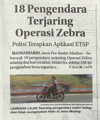 18 Pengendara Terjaring Operasi Zebra, Polisi Tetapkan Aplikasi ETSP