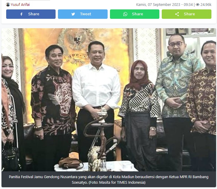 Ketua MPR RI Dukung Festival Jamu Gendong Nusantara di Kota Madiun