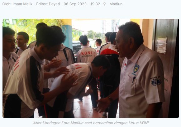 Tak Bosan, Ketua KONI Kota Madiun Ingatkan Atlet Bermain Maksimal, Bonus Menanti