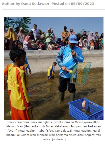 Kampanyekan Gemarikan, Wali Kota Ajak Siswa Tangkap Ikan di Kolam