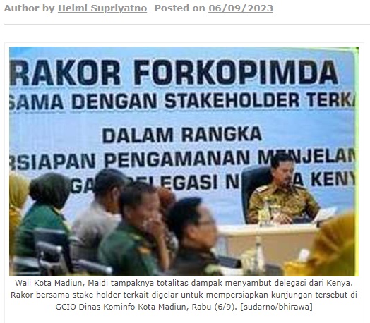Kenya Bakal Berkunjung ke Kota Madiun