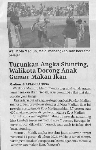 Wali Kota Madiun, Maidi Menangkap Ikan Bersama Pelajar, Turunkan Angka Stunting, WaliKota Dorong Anak Gemar Makan Ikan