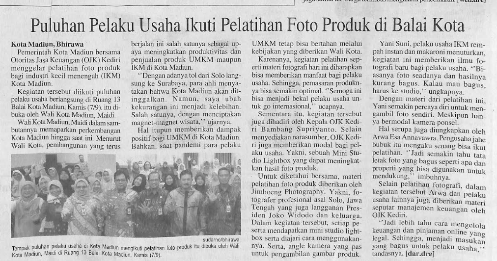 Puluhan Pelaku Usaha Ikuti Pelatihan Foto Produk di Balai Kota