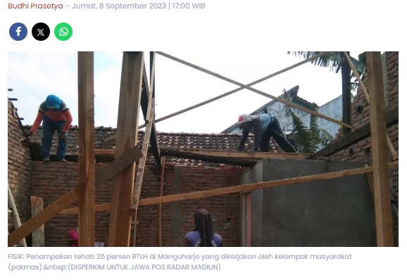 Perbaikan 100 RTLH Beres, Tambahan 10 Unit Rumah Digarap Setelah PAK