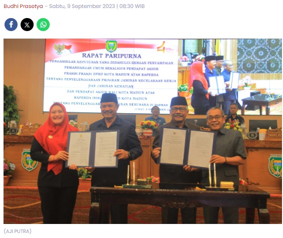 Selaraskan Perkembangan dan Pembangunan Kota Madiun, Dua Perda Disahkan Sekaligus