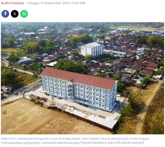 Capaian Proyek Rusun III Sentuh 90 Persen, Maidi : Progres Rusunawa Memang Telat Sedikit
