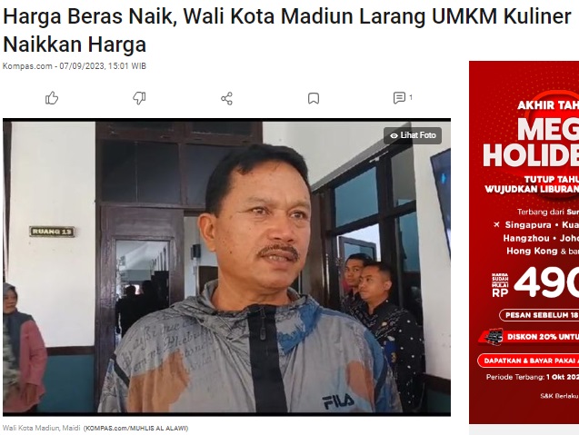 Harga Beras Naik, Wali Kota Madiun Larang UMKM Kuliner Naikkan Harga