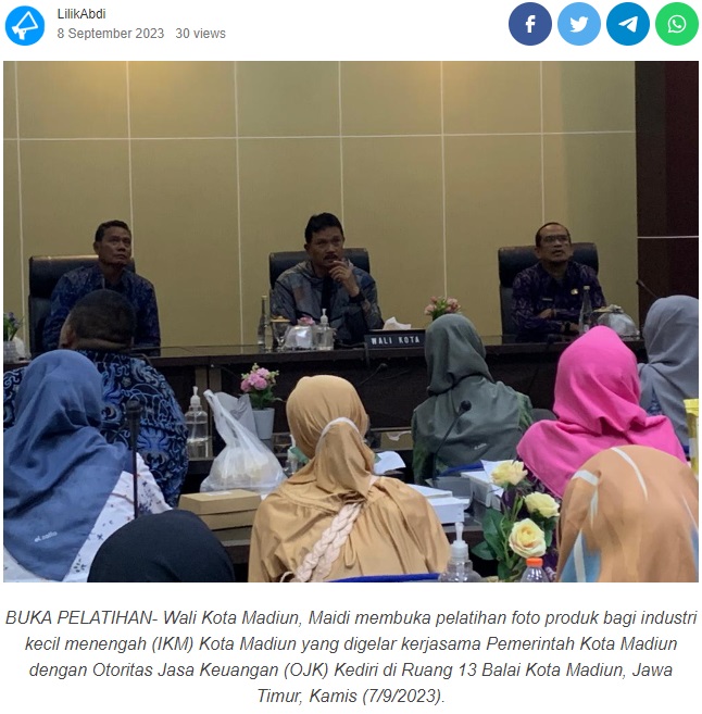 Buka Pelatihan Foto Produk IKM, Wali Kota Madiun Harapkan Pemasaran Produk Makin Optimal
