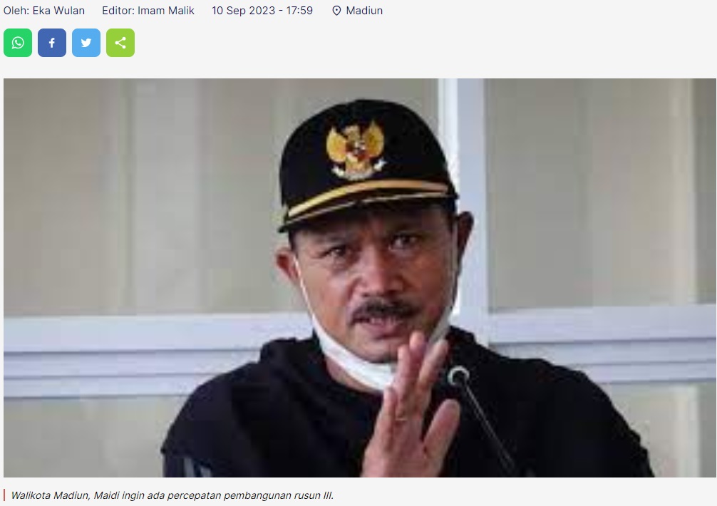 Pembangunan Rusun III Molor, Walikota Madiun Ingin Ada Percepatan