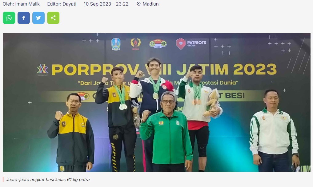 KONI Kota Madiun Apresiasi PABSI Borong Dua Emas dan Empat Perak