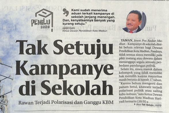 Tak Setuju Kampanye di Sekolah, Rawan Terjadi Polarisasi dan Ganggu KBM