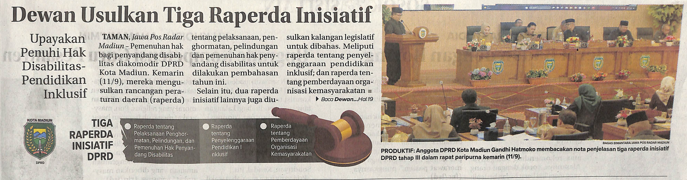 Dewan Usulkan Tiga Raperda Inisiatif, Upayakan Penuhi Hak Disabilitas Pendidikan Inklusif