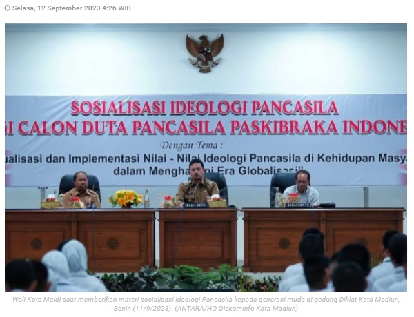 Pemkot Madiun tanamkan ideologi Pancasila pada generasi muda