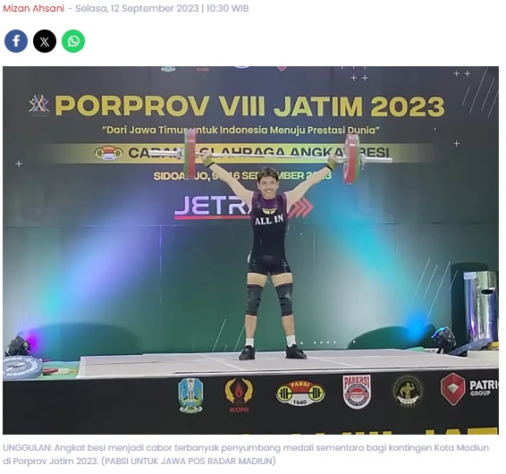 Lampaui Rekor Porprov 2022, Kota Madiun Kini Tempati Ranking ke-13