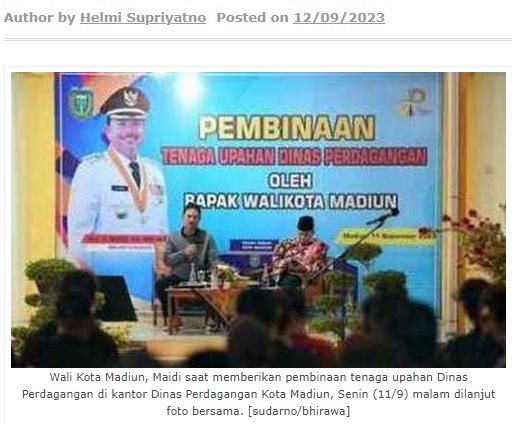 Pembinaan Pegawai Dinas Perdagangan, Wali Kota Madiun Harap Ada Peningkatan Kualitas SDM