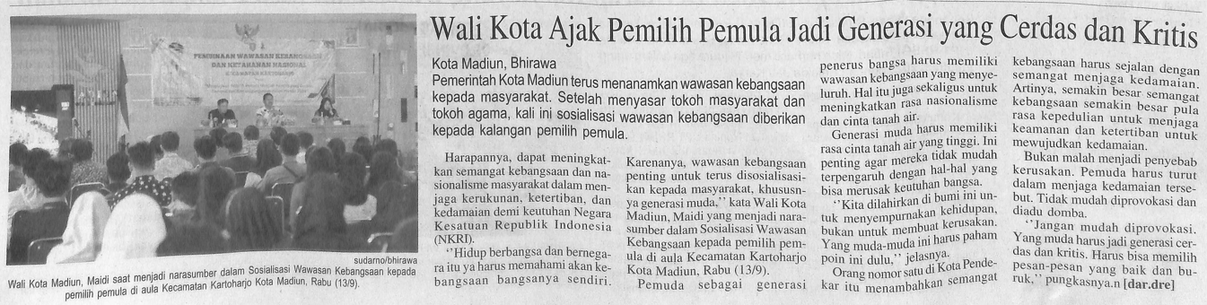 Wali Kota Ajak Pemilih Pemula Jadi Generasi yang Cerdas dan Kritis
