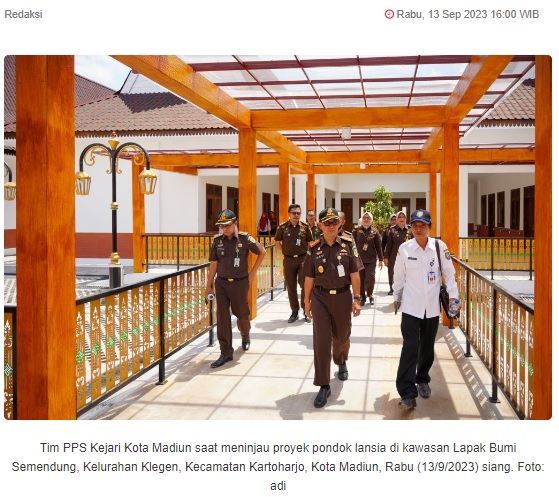 Selesai 100 Persen, PPS Kejari Kota Madiun Cek Proyek Pondok Lansia