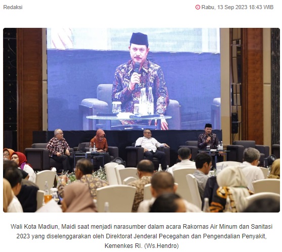 Jadi Narasumber Nasional, Wali Kota Madiun Sampaikan Strategi Sukses Pengelolaan STBM