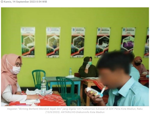 Dinkes cegah perokok aktif dini di sekolah-sekolah Kota Madiun