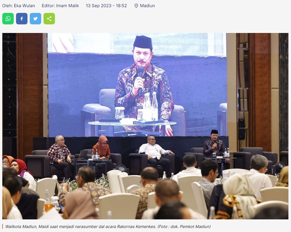 Sukses Menyabet STBM Award, Walikota Didapuk Jadi Narasumber Rakornas