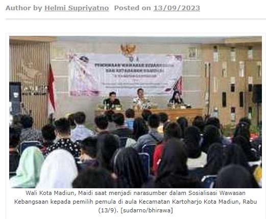Wali Kota Madiun Ajak Pemilih Pemula Jadi Generasi Cerdas dan Kritis