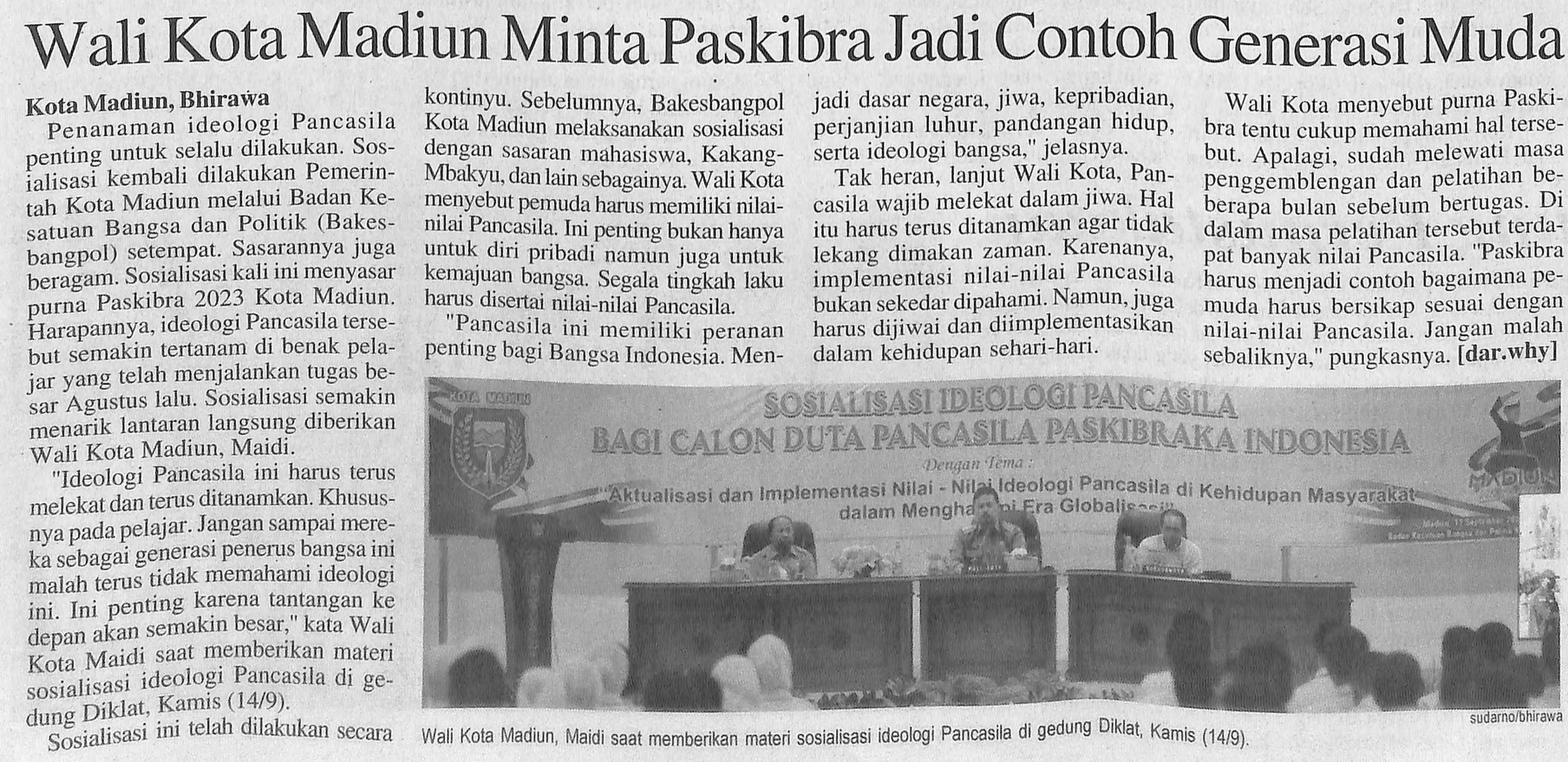 Wali Kota Madiun Minta Paskibra Jadi Contoh Generasi Muda