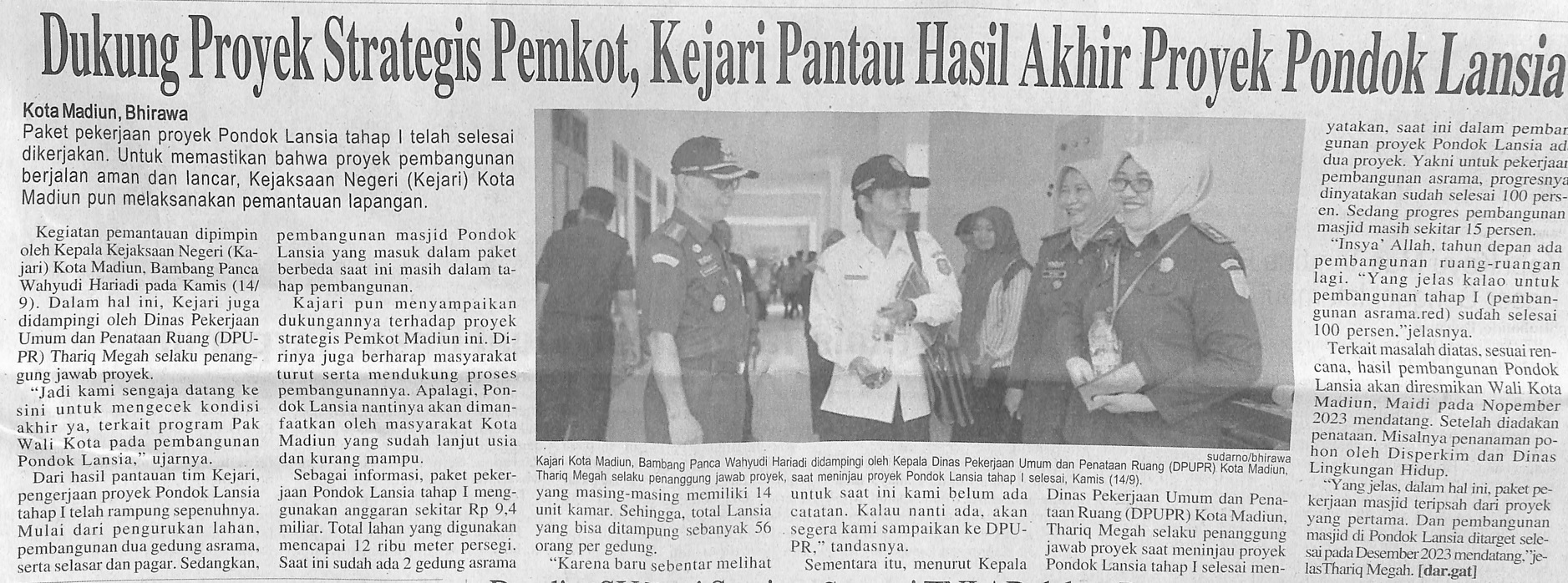Dukung Proyek Strategis Pemkot, Kejari Pantau Hasil Akhir Proyek Pondok Lansia