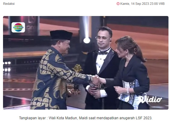 Wali Kota Madiun Raih Anugerah LSF 2023