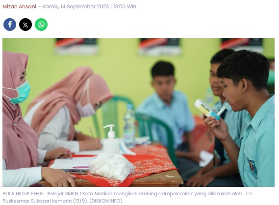 Skrining Dampak Rokok, Ratusan Siswa Dites Pakai Alat Smokerlyzer