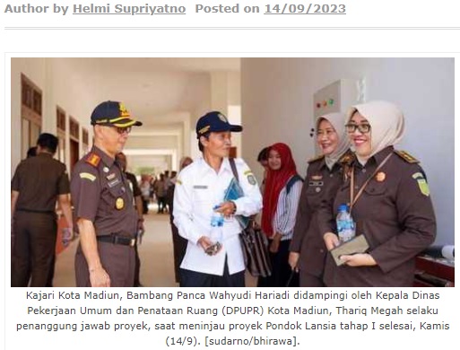 Dukung Proyek Strategis Pemkot Madiun, Kejari Pantau Hasil Akhir Proyek Pondok Lansia