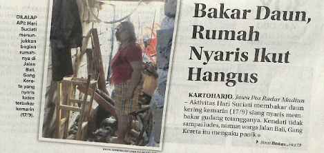 Bakar Daun, Rumah Nyaris Ikut Hangus