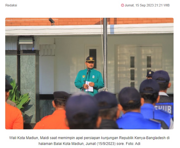 Pemkot Madiun Persiapan Jelang Kedatangan Republik Kenya dan Bangladesh