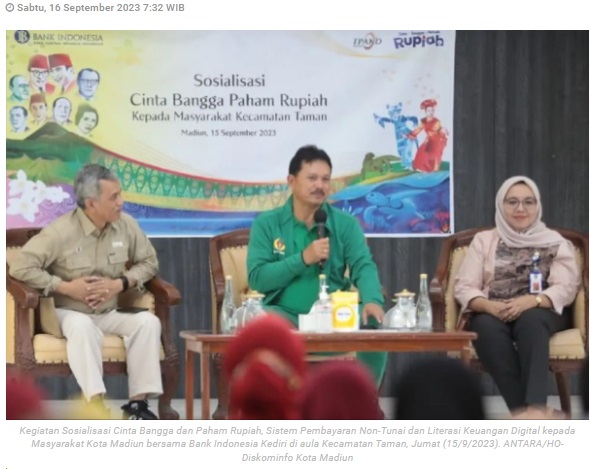 Wali Kota Madiun sosialisasi "Gerakan Cinta, Bangga dan Paham Rupiah"