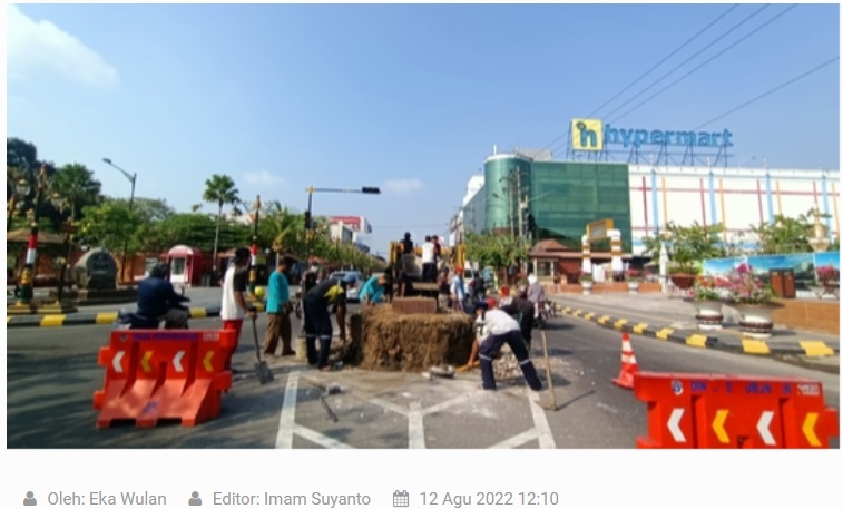 Satu Pulau Taman di Jalan Pahlawan Kota Madiun Dibongkar