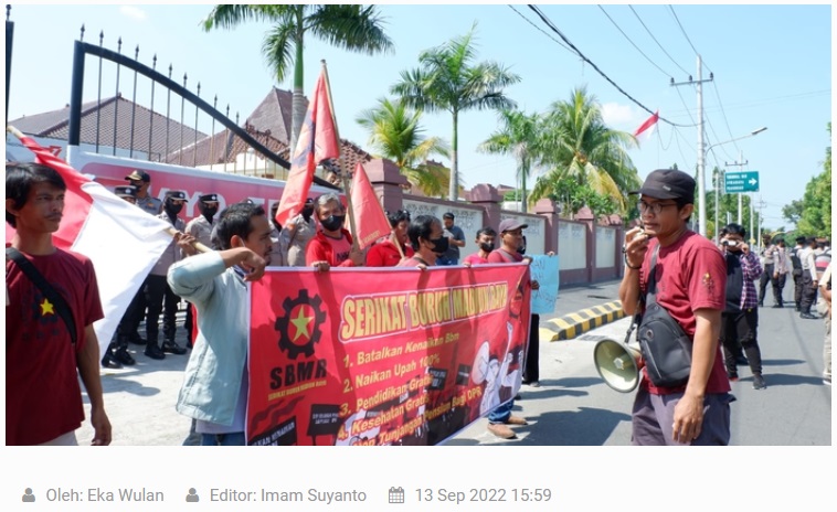 SBMR Lakukan Aksi Tolak Kenaikan Harga BBM Hingga Minta Upah Naik 100 Persen