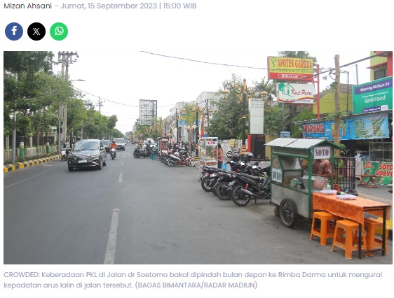Relokasi PKL Jalan dr Soetomo ke Rimba Darma Start Oktober