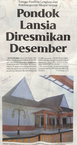 Tunggu Fasilitas Lengkap dan Pembangunan Masjid Selesai, Pondok Lansia Diresmikan Desember