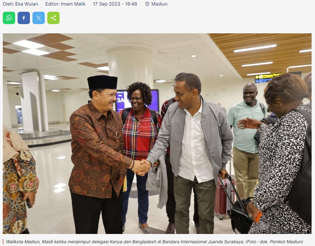 Walikota Madiun Sambut Kedatangan Delegasi Kenya dan Bangladesh