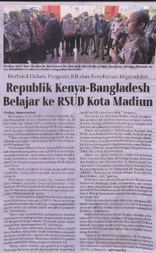 Berhasil Dalam Program KB dan Kesehatan Reproduksi, Republik Kenya-Bangladesh Belajar ke RSUD Kota Madiun