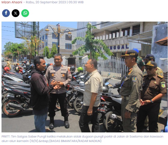 Priiit! Satgas Saber Pungli Kota Madiun Temukan Jukir Tarik Parkir Tak Sesuai Perda
