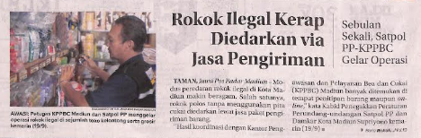 Rokok ilegal Kerap Diedarkan Via Jasa Pengiriman, Sebulan Sekali, Satpol PP-KPPBC Gelar Operasi