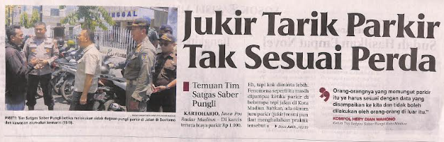Jukir Tarik Parkir Tak Sesuai Perda,Temuan Tim Satgas Saber Pungli
