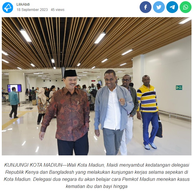 Tekan Angka Stunting dan Kematian Ibu dan Bayi, Kenya dan Bangladesh Belajar Di Pemkot Madiun
