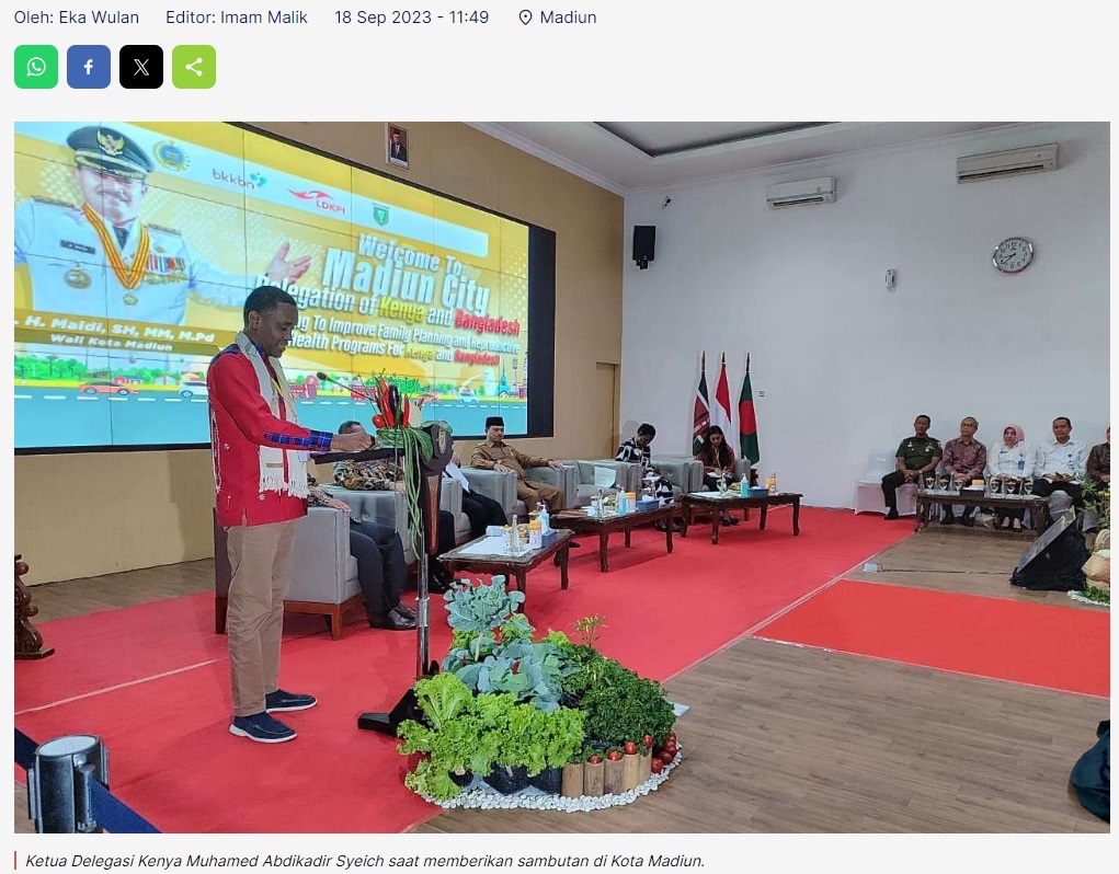 Program KB dan Penurunan Stunting Jadi Fokus Kunker Kenya-Bangladesh di Madiun